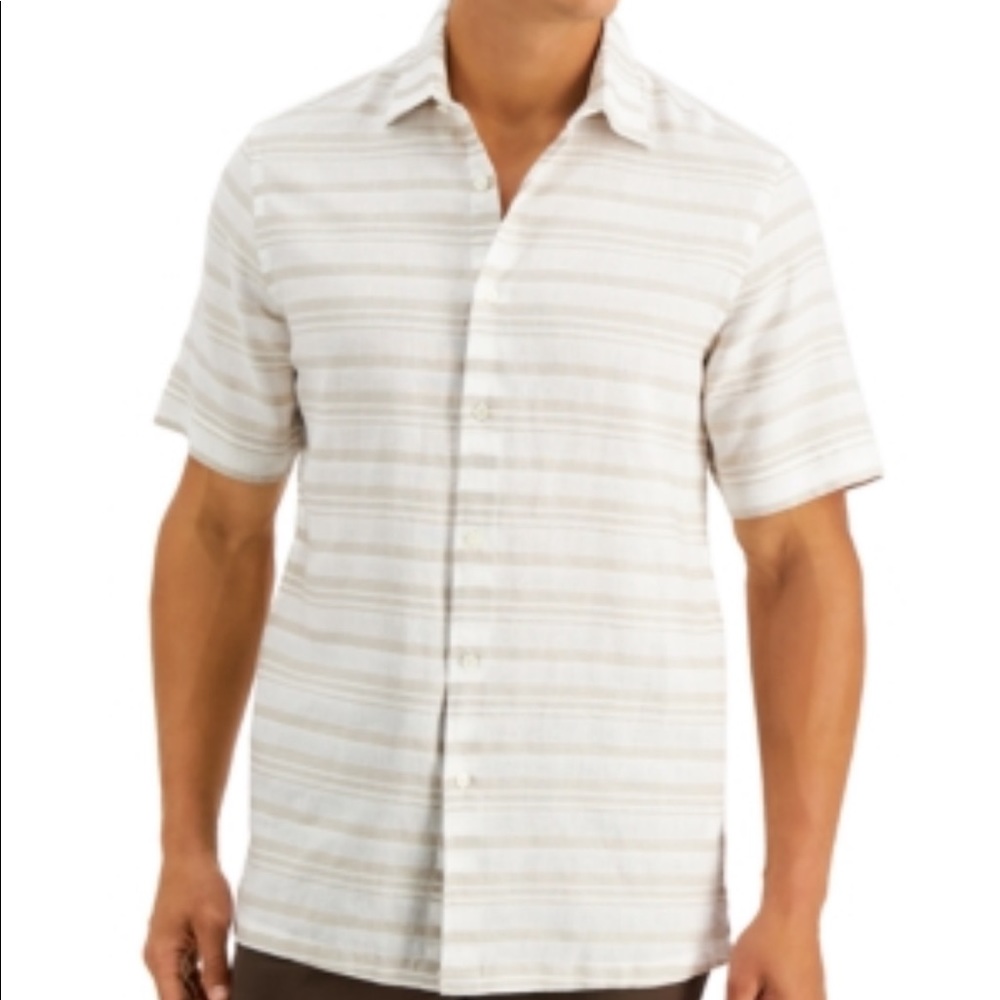 Tasso Elba Men's Corded Striped Shirt,